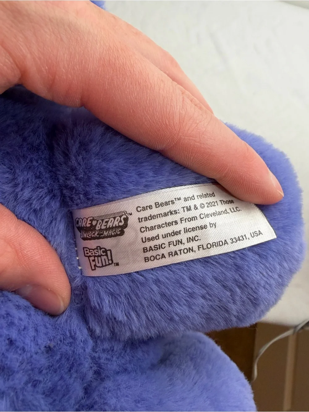 Care Bears Blue Plush with Rainbow Flower Tummy Patch